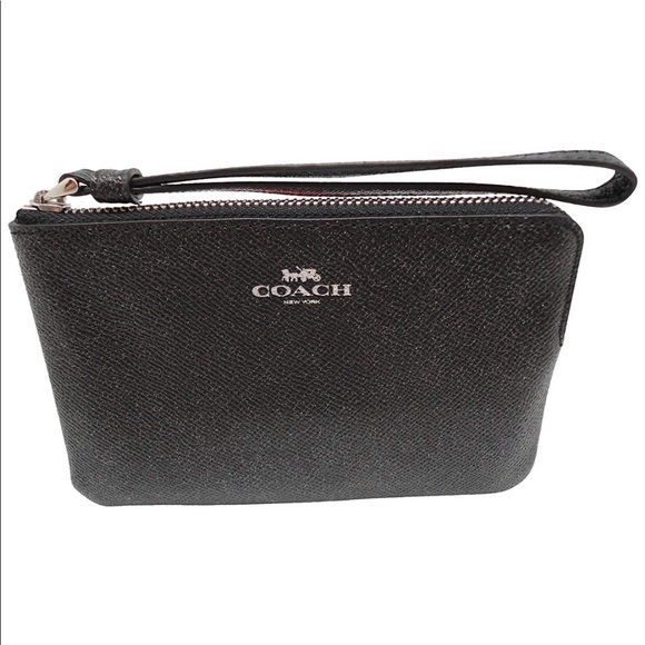 Coach Leather Glitter Corner Zip Wristlet - Picture 3 of 8